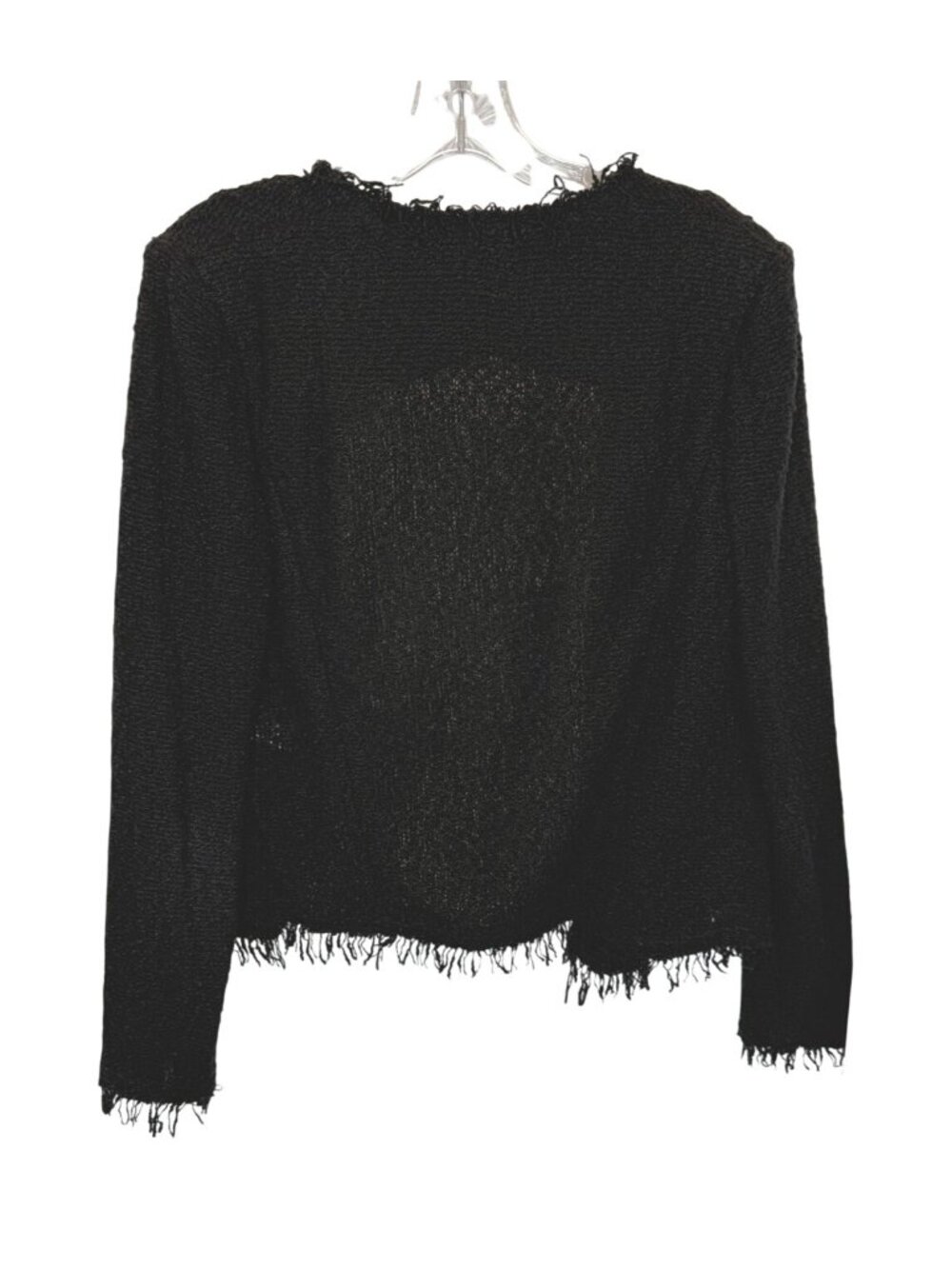IRO Shavani Boucle knit Fringe Jacket Black - Size 38/ 4 - Picture 3 of 9